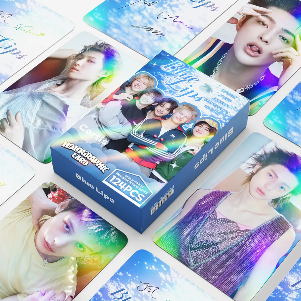 Набор из 124 шт. Lomo-карточек, стикеров и открыток по альбому Idol CORTIS New Album GREENGREEN Song Blue Lips с Мартином, Джеймсом, Джухуном, Сонхёном, Кёнхо
