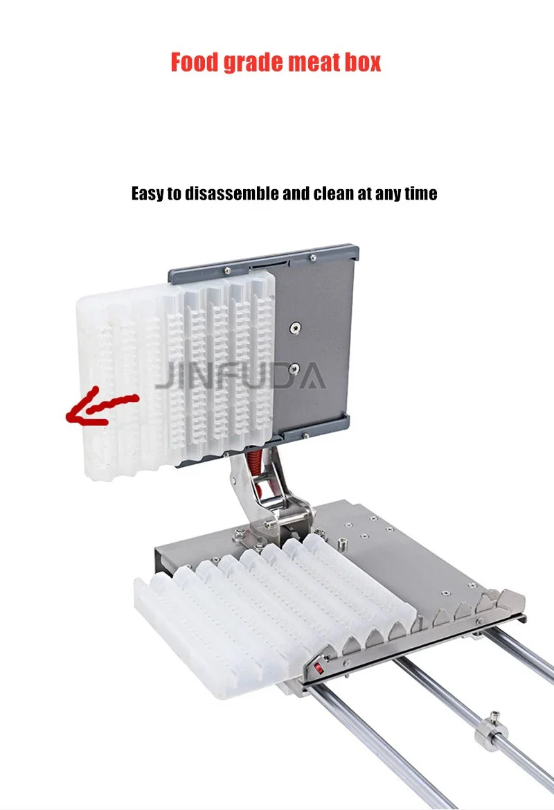 Machine à brochettes de viande de mouton manuelle en acier inoxydable, brochette de viande de bambou, barbecue à la main, ficelle DHL, prix de gros