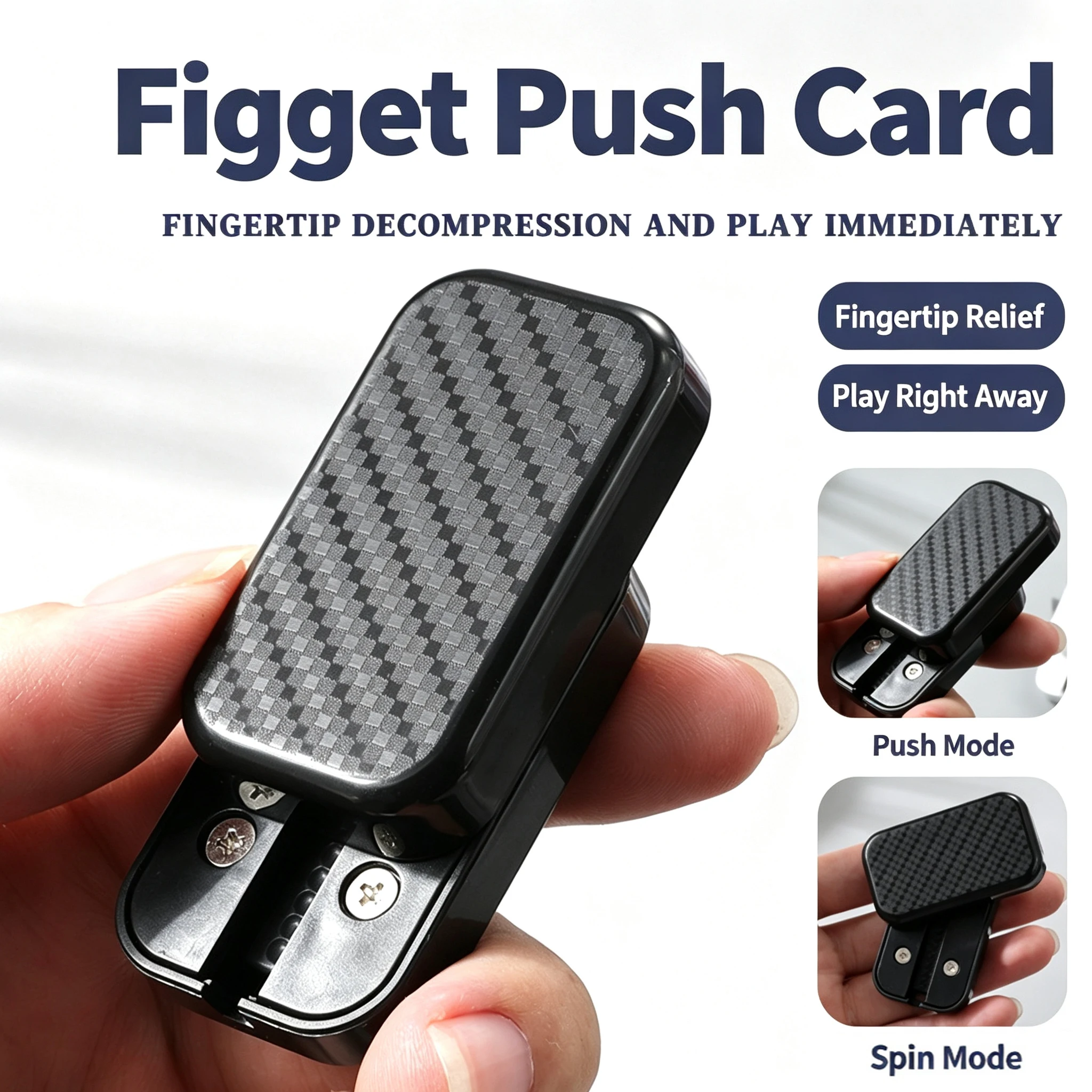 Card Pushing Fidget Spinner Portable EDC Hand Play Toy For Daily Leisure Relaxing Small Pocket Decor Ornament