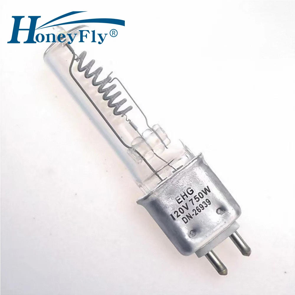 HoneyFly EHG Stage Halogen Light Bulb G9.5 120V 750W 3000K 15000LM Aluminum Holder Capsule Clear for 54512 Altman Stage Lighting