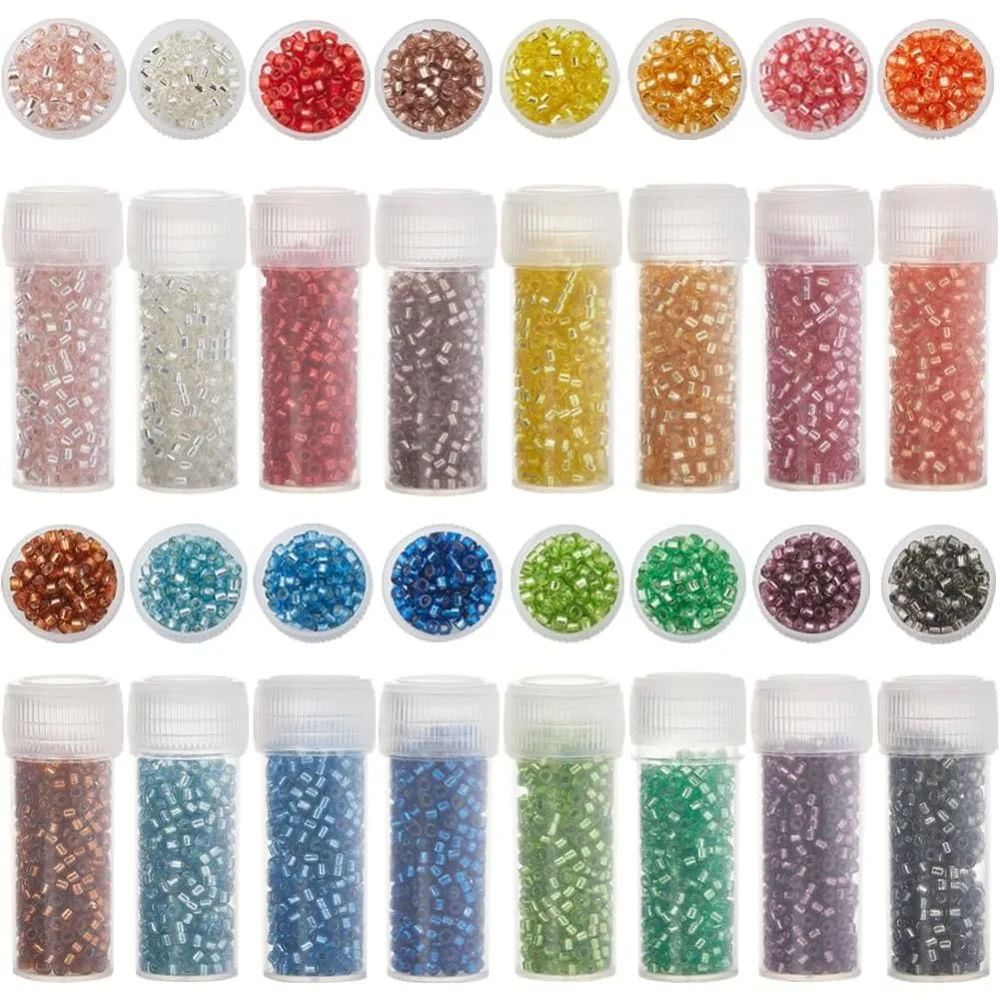 80G Cylinder Seed Beads 2mm Bulk Glass Seed Beads Glass Seed Bead Pony Beads Mini 2mm Glass Spacer  making kit