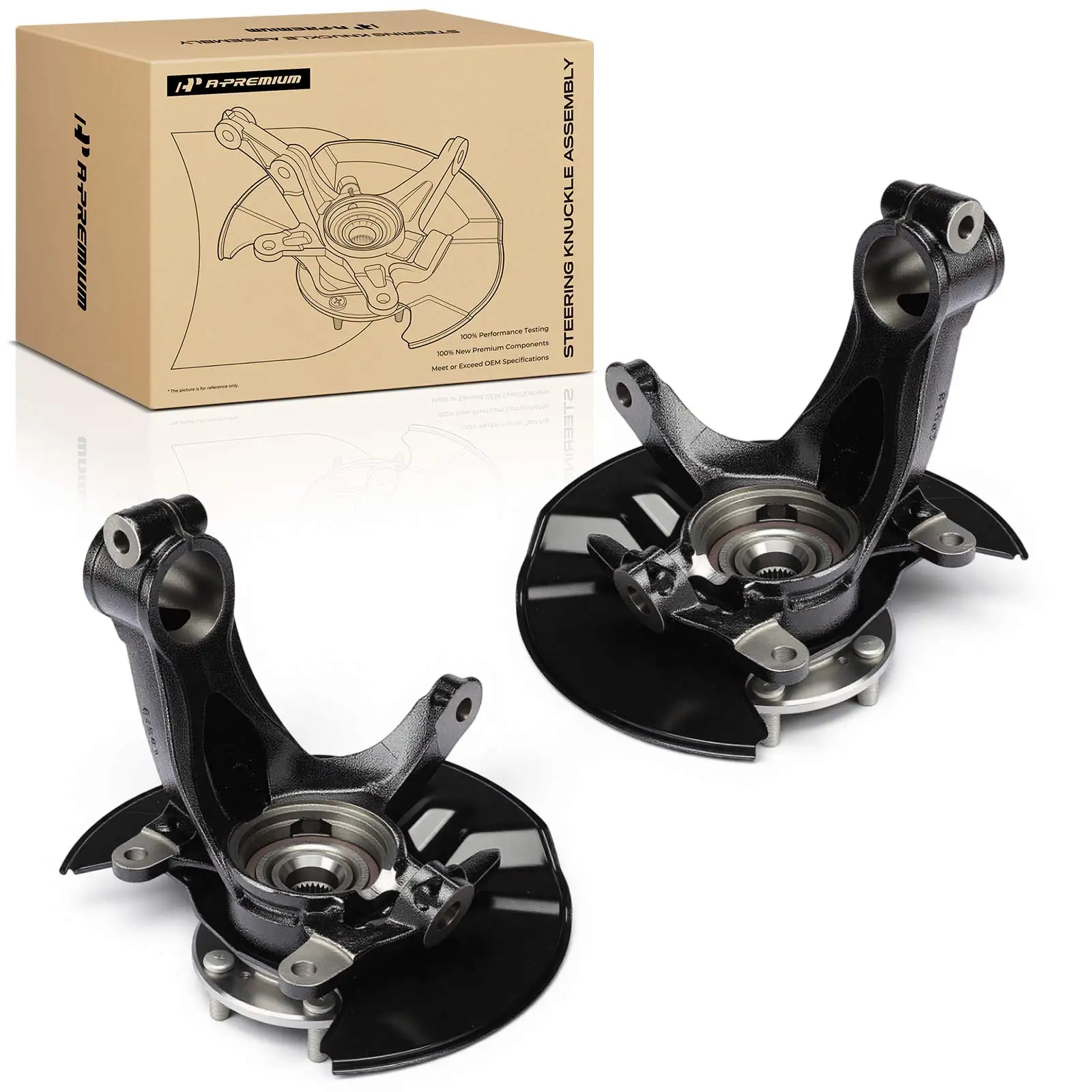 A-Premium 2Pcs Front Driver & Passenger Side Steering Knuckle & Hub Bearing Assembly for Honda Civic 2016-2021