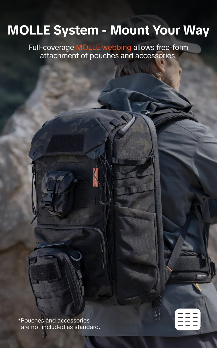 PGYTECH OneMo Taktischer Rucksack, wasserdichte DSLR/SLR/spiegellose Fotokameratasche mit 15,6-Zoll-Laptop-Hülle – Detail 7