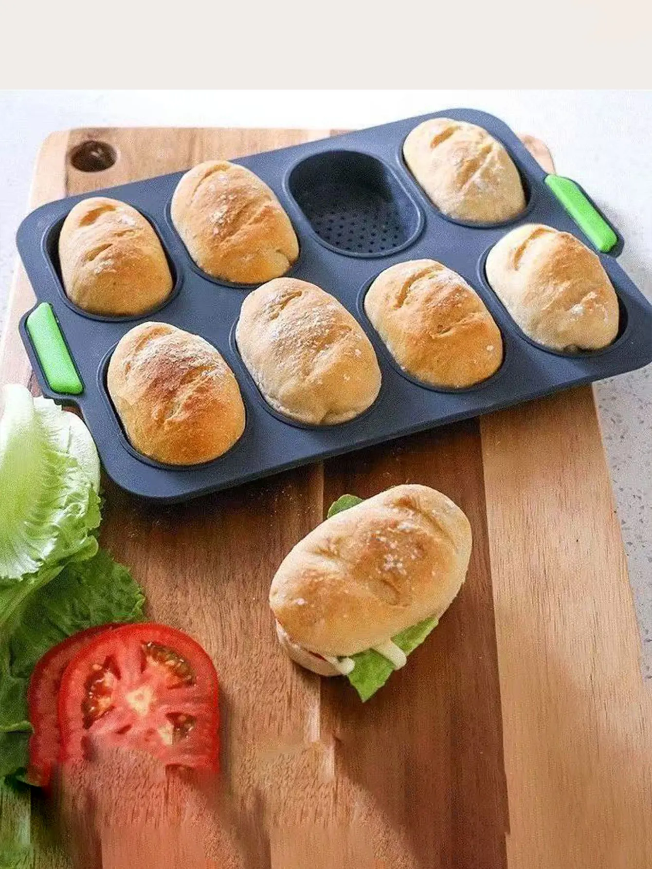 French Bread Baguette Mold Food-Grade Silicone Oval Long Cake Mold Baking Tray Non-Stick Household Oven 1Pcs