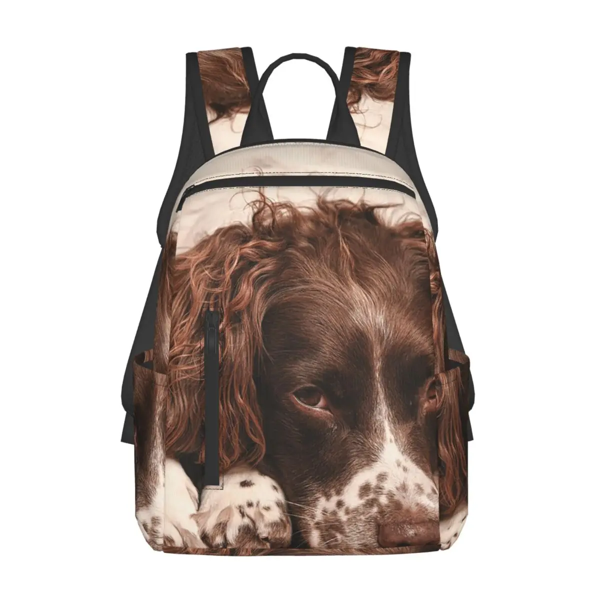 

English Springer Spaniel Backpack Daypack Large Capacity Boys Girls BookBag School Bag Shoulder Bags for Men Women
