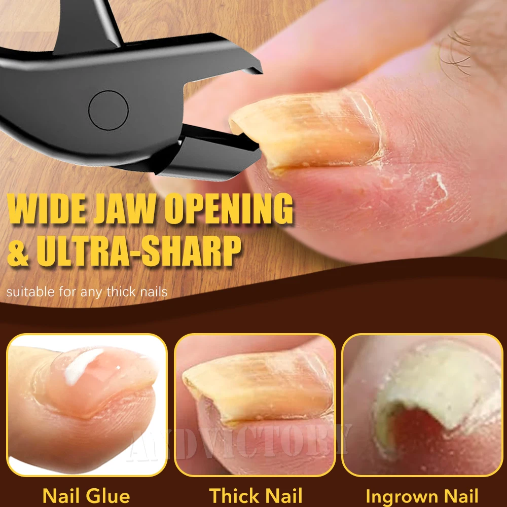 각진 헤드 두꺼운 발톱깎이, 캐처 포함, 넓은 턱, 날카로운 무스플래시 손톱깎이