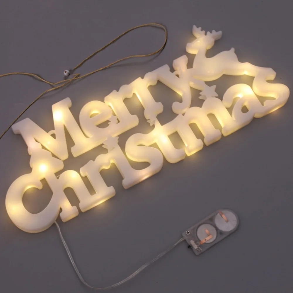

Three-dimensional Christmas Decoration Items Waterproof RED Panel Merry Christmas Letter Lights Perfect New Year