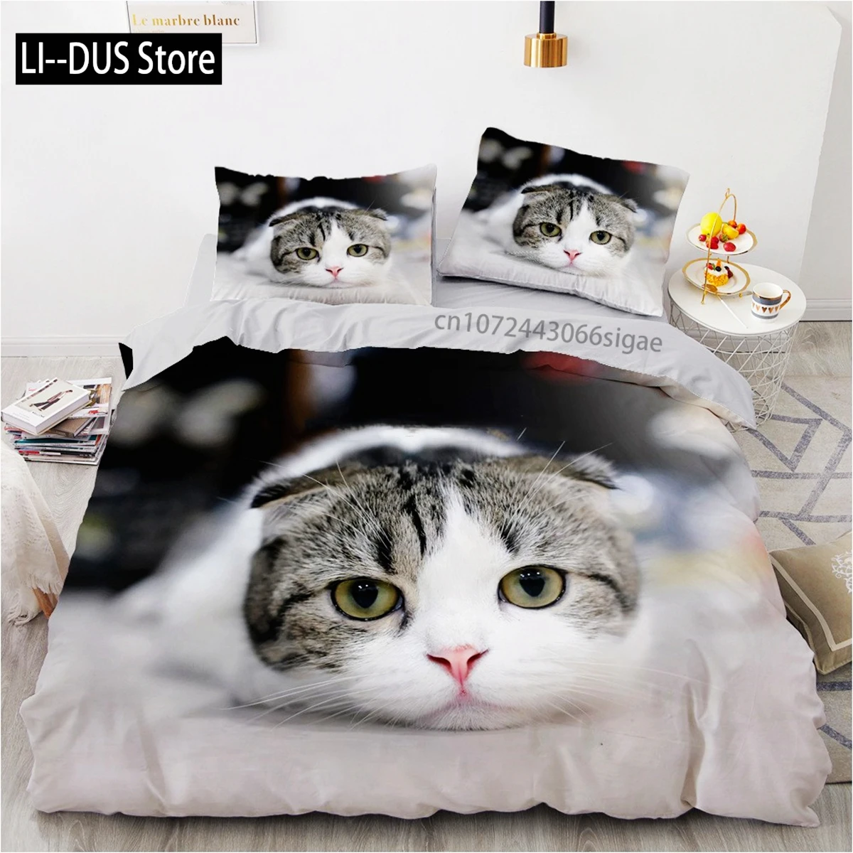 

Cute Cat Dog Duvet Cover Bedding Set Animal Pet Duvet Cover Bedding Cover 2/3pcs Comforter Cover Home Decoration Women Children