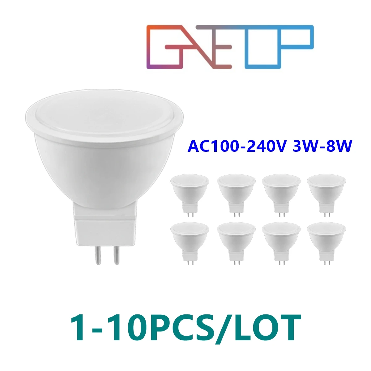 

1-10pcs Factory direct LED spot light MR16 AC100V-240V 3W 5W 6W 7W 8W high bright warm white light replace 50W 100W halogen lamp