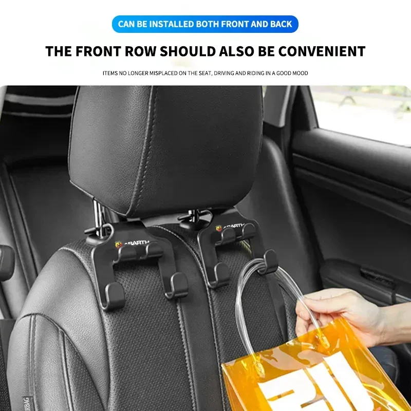Car Hook ABS Seat Back Hanging Phone Headrest Hanging For Fiat Abarth 500 595 124 Spider Ducato Panda Tipo Bravo Accessories - view 3