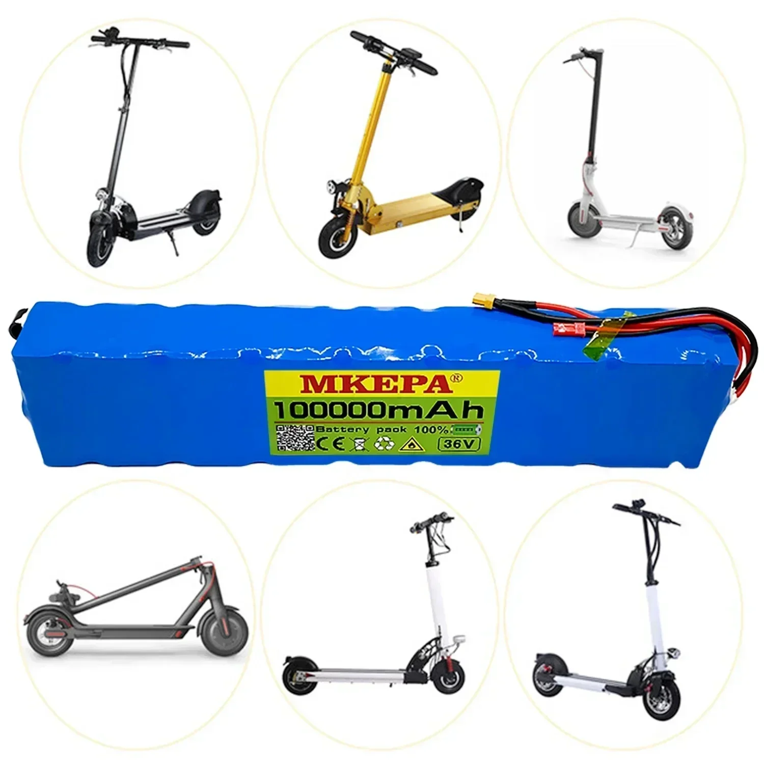 

Replacement Battery for M365 Scooter｜36V 100000mAh 10S3P 18650 Lithium, Long-Runtime Electric Scooter Pack