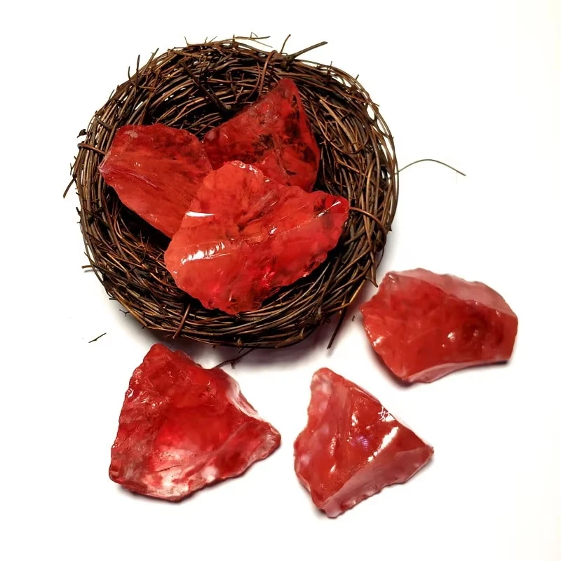 Diffuse Fragrant Stone Watermelon Red Smelting Crystal Quartz Raw Rough Gravels