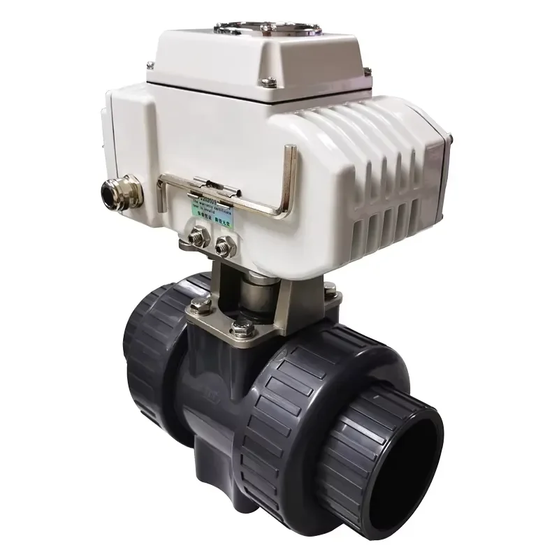 TOYI 2.5 Inch PVC Electric Water Ball Valve Dual Motor Actuator True Coupling IP65 Protection Grade Plastic OEM Factory Price
