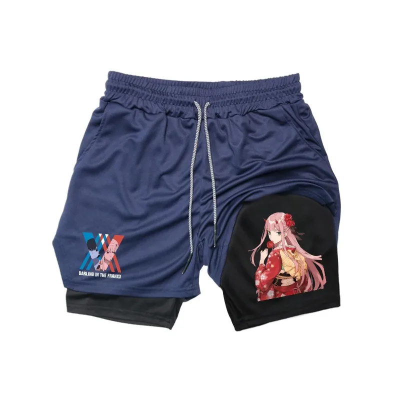 صفر اثنين طباعة 2 في 1 تشغيل تجريب السراويل الرجال الصالة الرياضية أداء ضغط السراويل مع جيب للهاتف منشفة رياضية أكتيفيوير