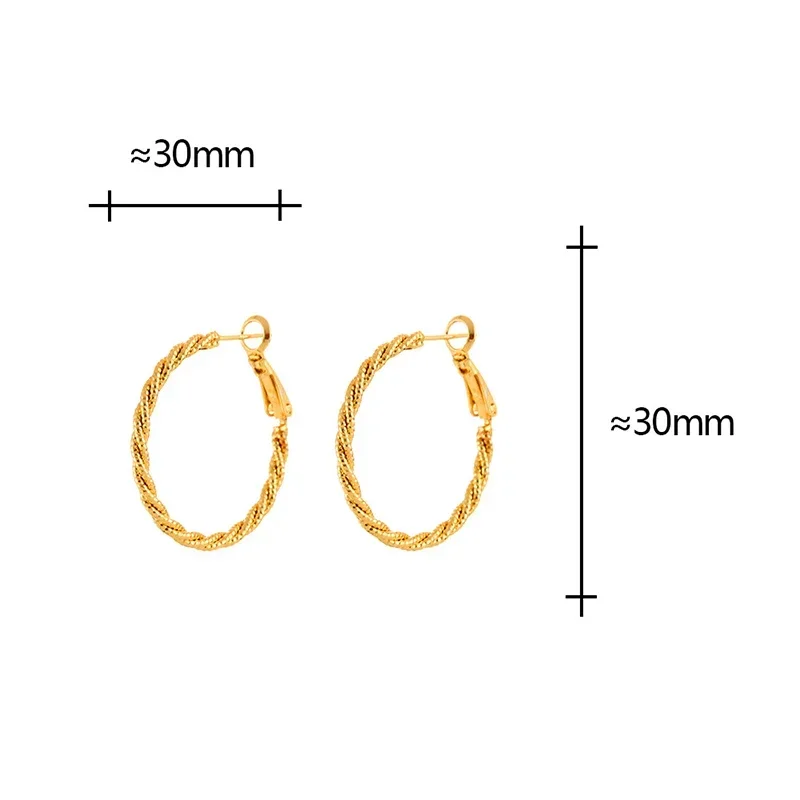 

Real 925 Sterling Silver 18K Gold Twisted Round Hoop Earring for Women Vintage Fine Jewelry Minimalist Geometric Accessories