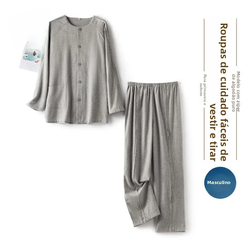 robe-de-soin-pour-personnes-Agees-facile-a-porter-et-a-enlever-en-coton-pur-chemise-a-ouverture-totale-pour-personnes-paralysees-ideale-pour-les-sejours-a-l'hopital