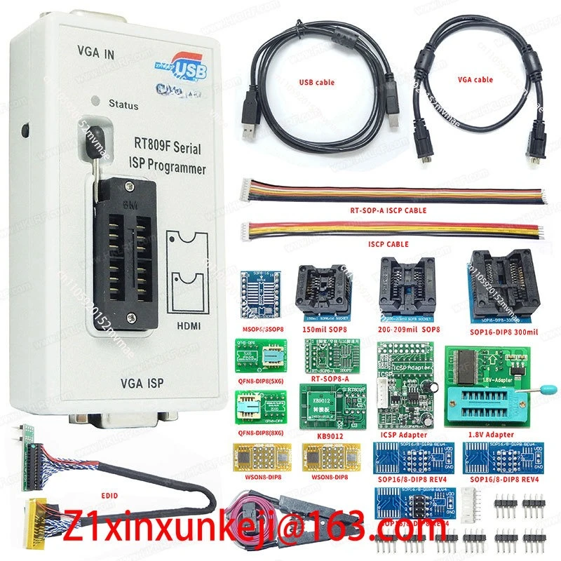 RT809F LCD de alta velocidad ISP USB programador Kit BIOS quemador RT809F programador admite varias lectura y escritura de programación en línea