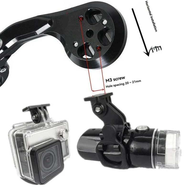 X11A دراجة الكمبيوتر منصب الكاميرا الدراجة المقود حامل قوس ل Garmin ساعة توقيت حامل للمقعد/محول المصباح الأمامي #3