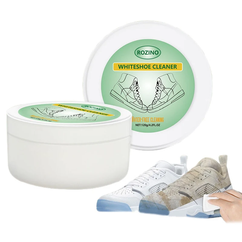 Rozino Nettoyant pour chaussures blanches, pâte nettoyante pour chaussures blanches sans eau, pâte de nettoyage multifonctionnelle pour chaussures blanches