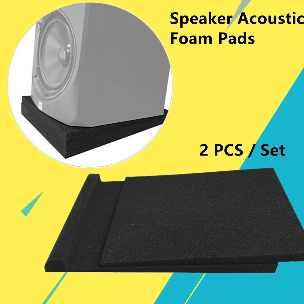 High Density Sponge Acoustic Foam Pads 2 Pack 6 Inch Black High Density Sponge Speaker Speakers Sponge Material