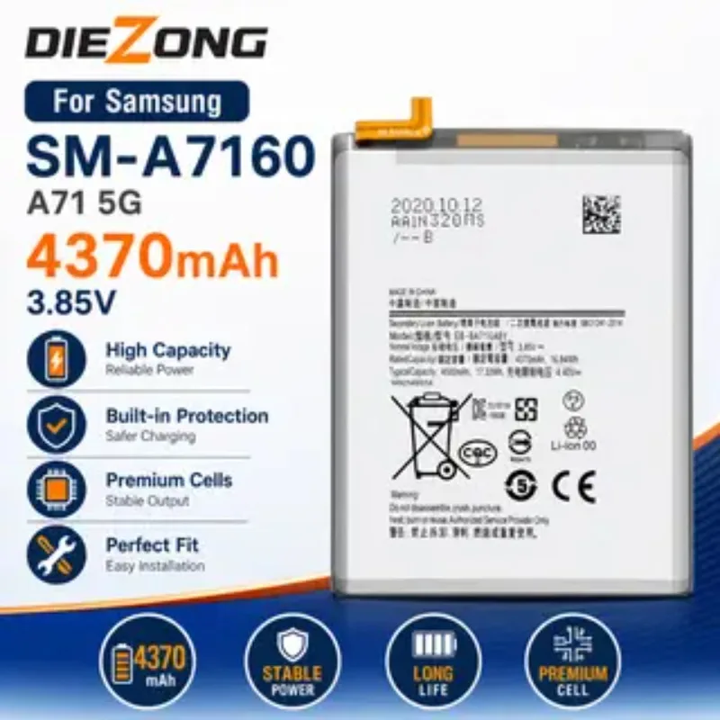 Batterie de remplacement lithium-ion pour téléphone portable Samsung Galaxy A71 5G SM-A7160, livraison rapide, autonomie prolongée, EB-BA715ABY