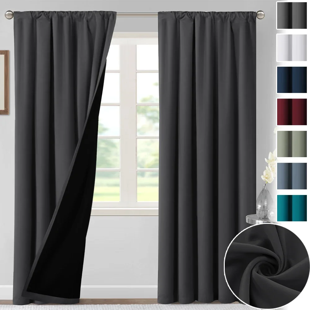

2pcs/set Luxurious Modern 100% High Shading and Insulated Indoor and Outdoor Curtains Perfect for Bedroom and Living Room Decor