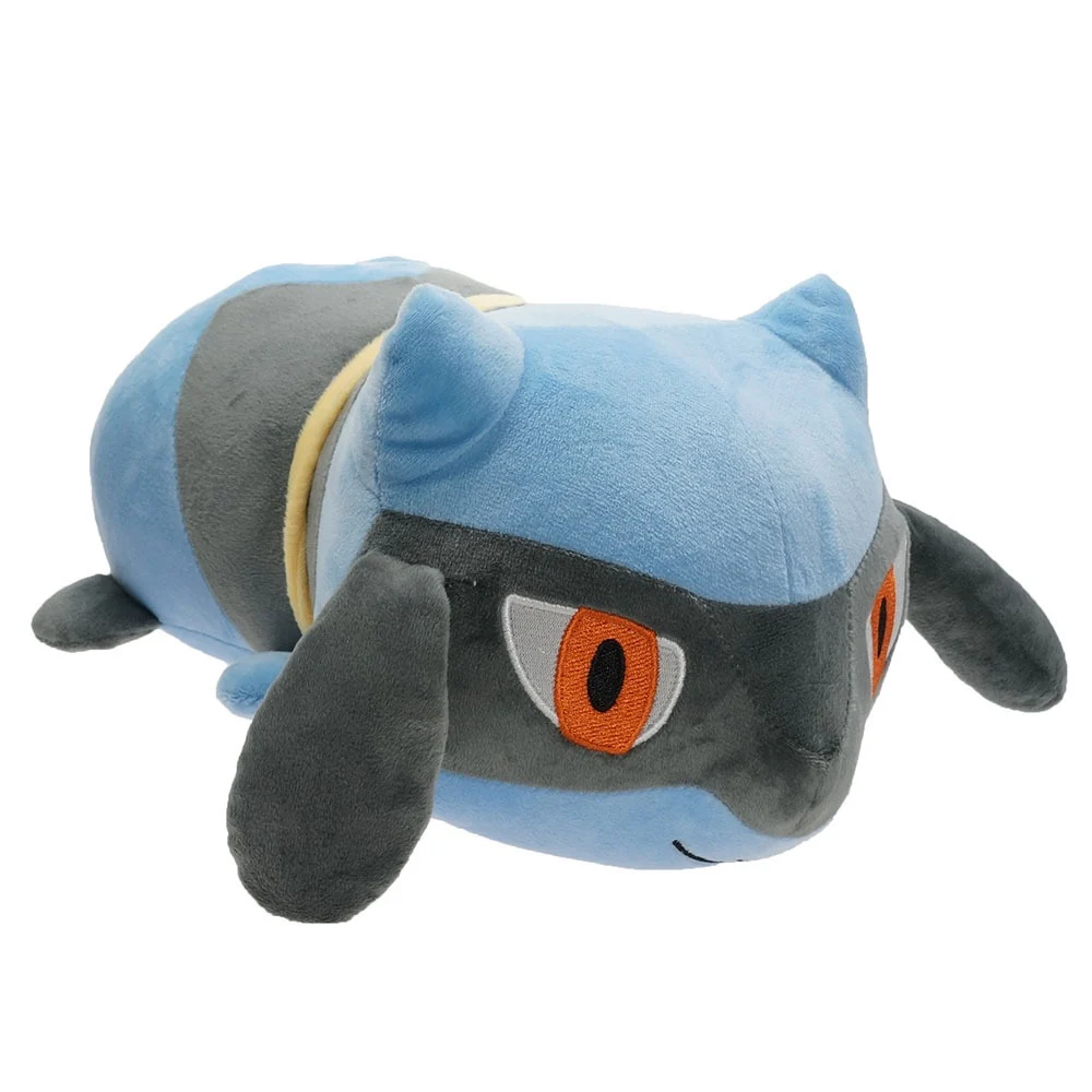 30cm Anime Pokemon Lucario Plush Toys Pokémon Plushie Kawaii Soft Stuffed Pillows ルカリオ Crouching Style Dolls For Children Gifts