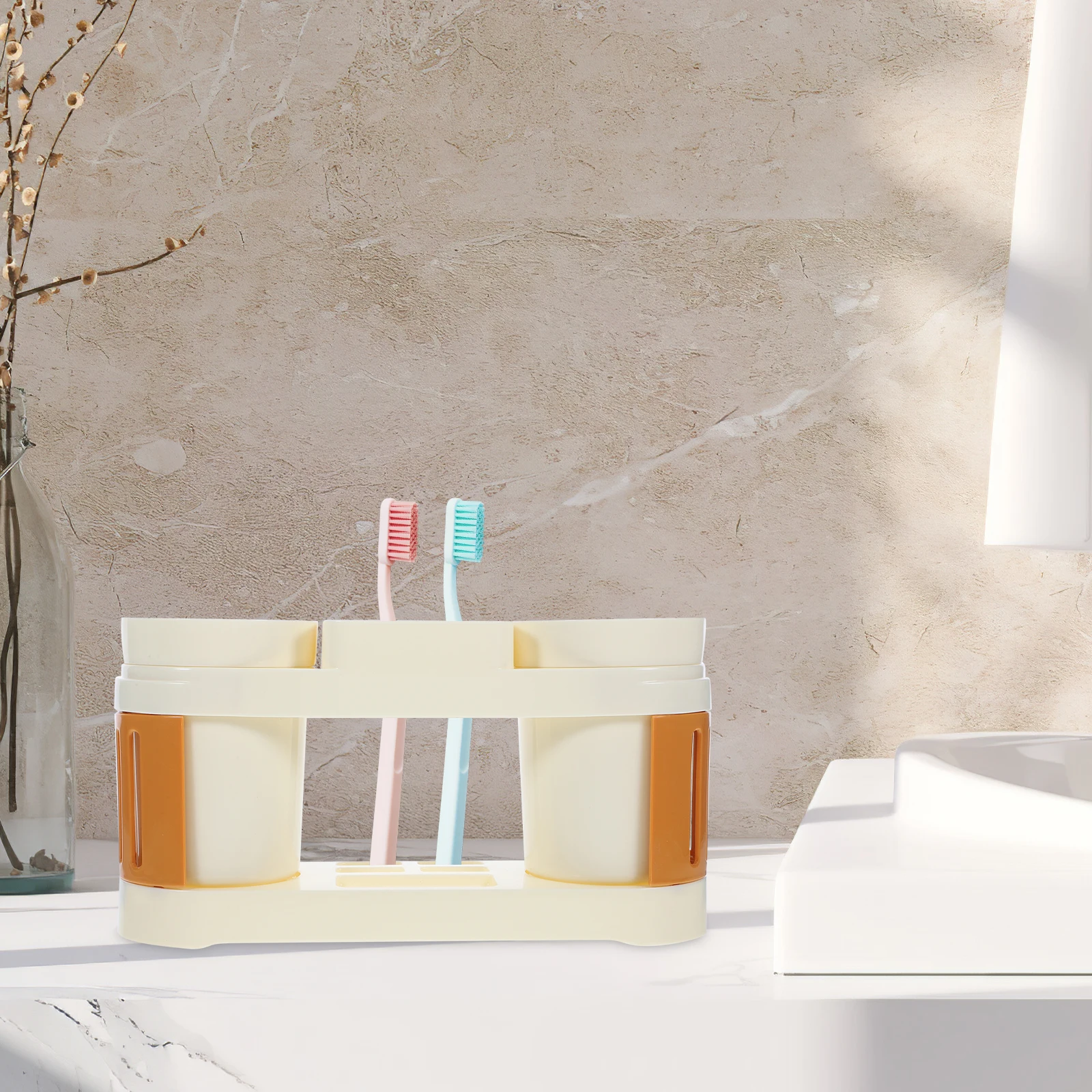 

Electric Toothbrush Holder Toothbrush Rack Grey White Bathroom ganizer Countertop Divided St Travel Wash Storage Shelf