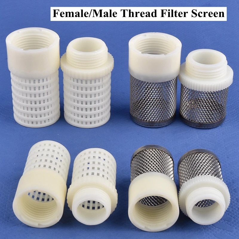 1/5/20 Pcs 1/2\'\'~1\'\' Thread ABS Plastic Stainless Steel Filter Screen Aquarium Filter Fish Tank Water Pump Protect Hose Strainer