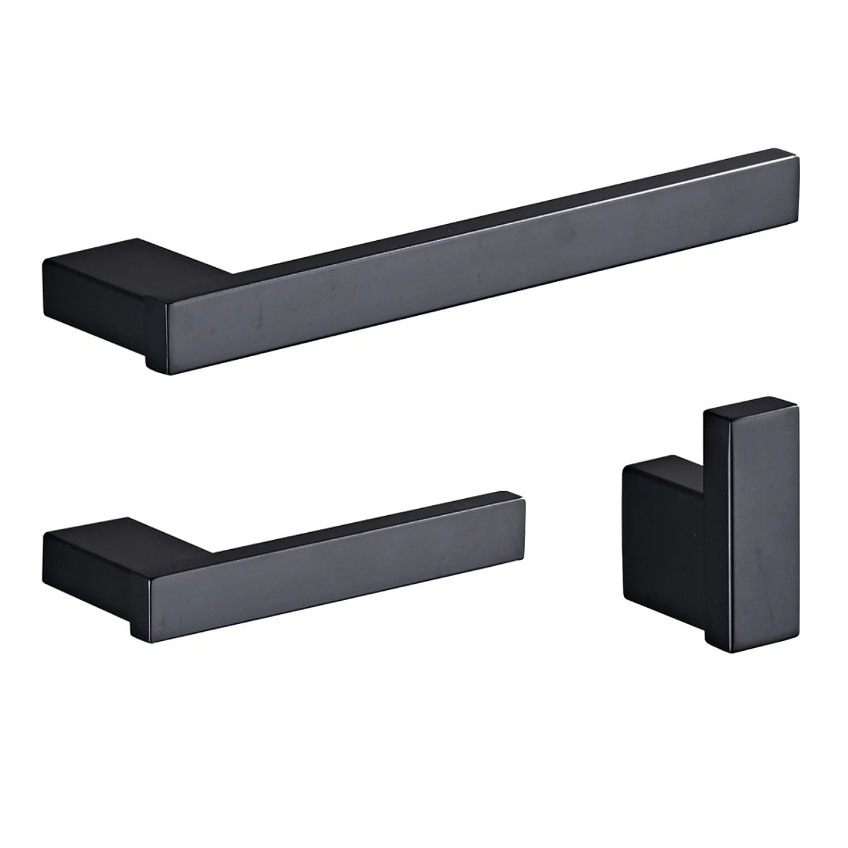 

Three-Piece Set of 304 Stainless Steel Towel Bar Bathroom Shelf Wall-Mounted Towel Bar Set Bathroom Tissue Holder