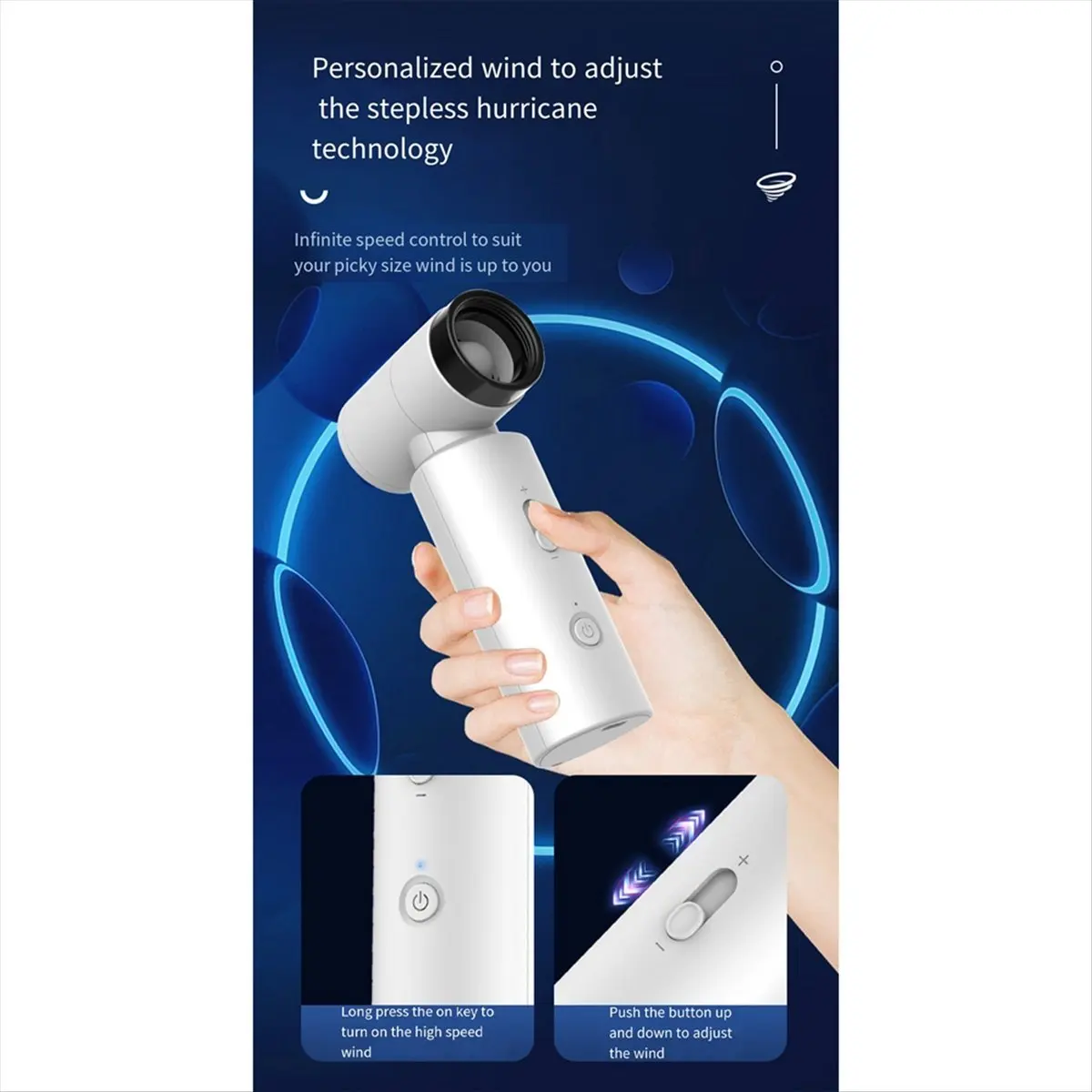 

HGHO Turbo Fan 80000RPM Portable Wireless Handheld Small Fan Rechargeable Mini Brushless High-Speed Fan for Outdoor C