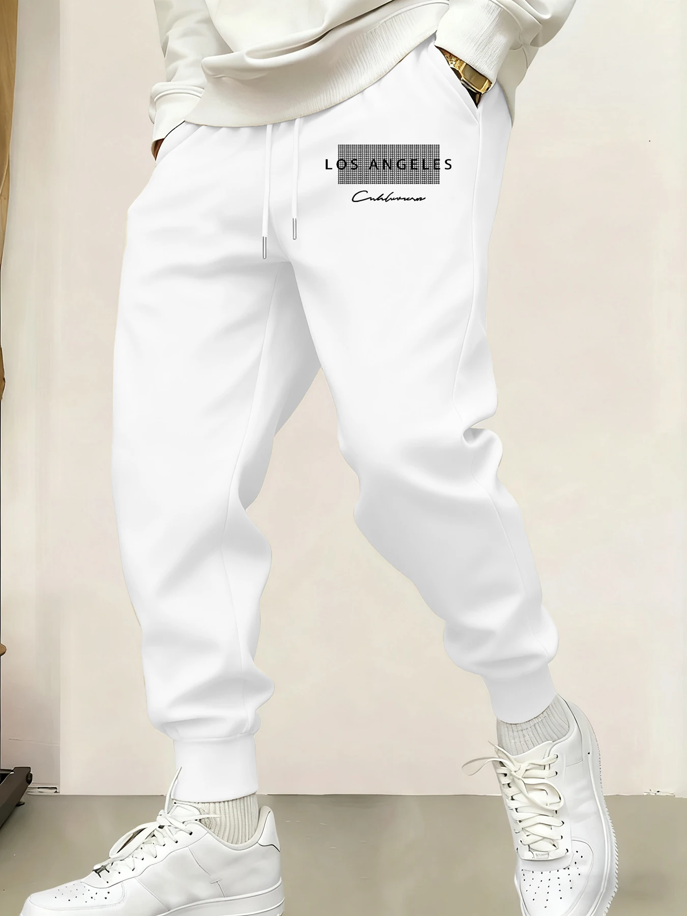 Los Angeles California Line Printed Men's Sweatpant Sports Pant Soft Warm Britches Autumn Street Long Pants Fashion Trousers