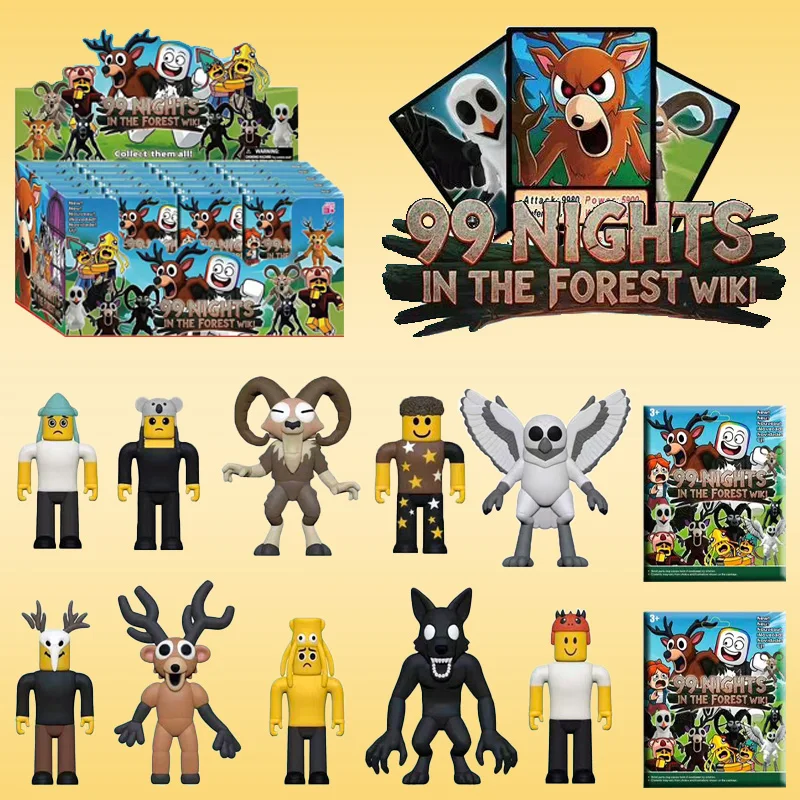 2025 nuevo caliente 99 noches en el bosque monstruo caja ciega ciervo dibujos animados Milu ciervo juego de peluche periféricos Halloween juguetes regalos