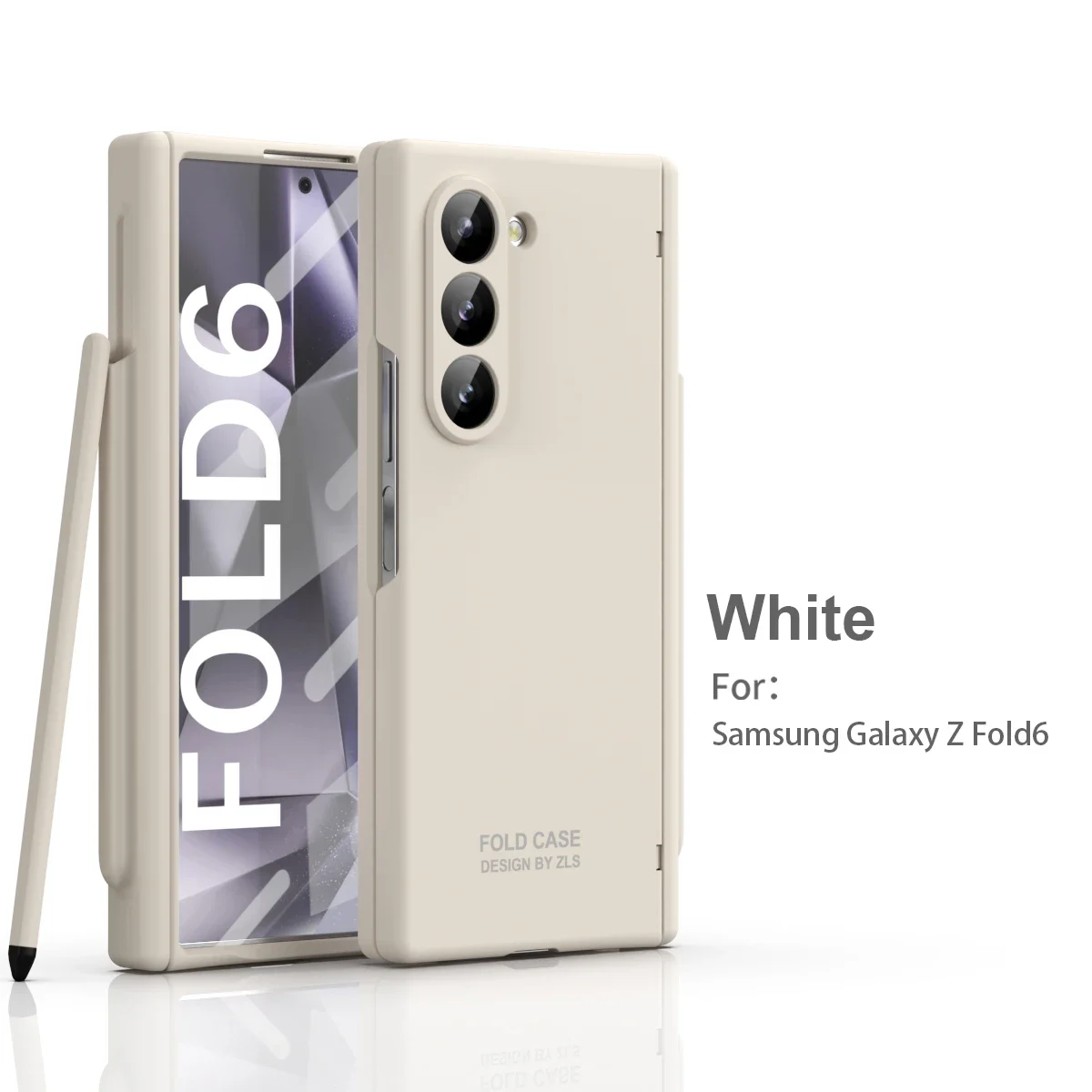 For Samsung Galaxy Z Fold 6 5 4 3 Case Matte Skin-Friendly Folding Hinge With Tempered Film Optional Touch Pen Shockproof Cover