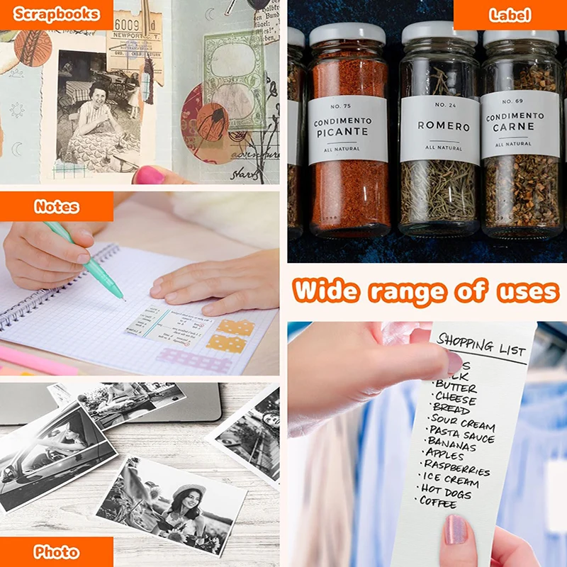 ミニポータブルプリンターインクレスステッカーメーカー、フリーカット小型ポケットプリンター、写真ジャーナルノートメモ用ポータブルサーマルプリンター