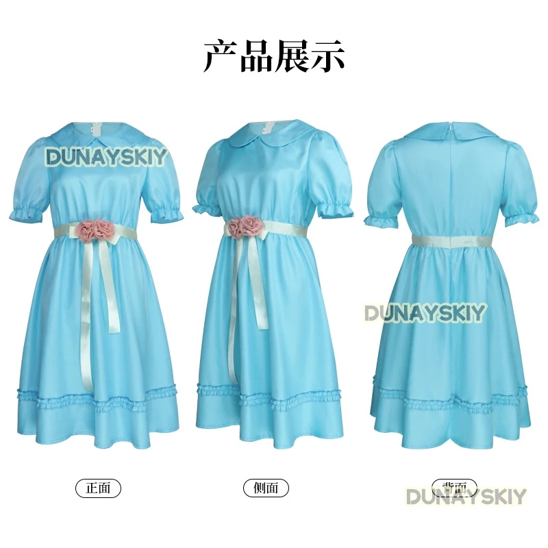 Film The Cos Shiningg Lisa Louise Burns Grady Twins Kleid Blau Halloween Puffärmel Lolita Outfits Kleid Röcke Schleife Mädchen Frau