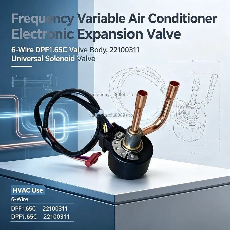 Frequency Variable Air Conditioner Electronic Expansion Valve, 6-Wire DPF1.65C Valve Body, 22100311 Universal Solenoid Valve