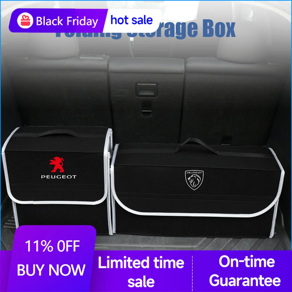 Foldable Felt Cloth Car Trunk Organizer Interior Storage Case Accessories For Peugeot 206 207 208 2008 308 3008 508 5008 406 407