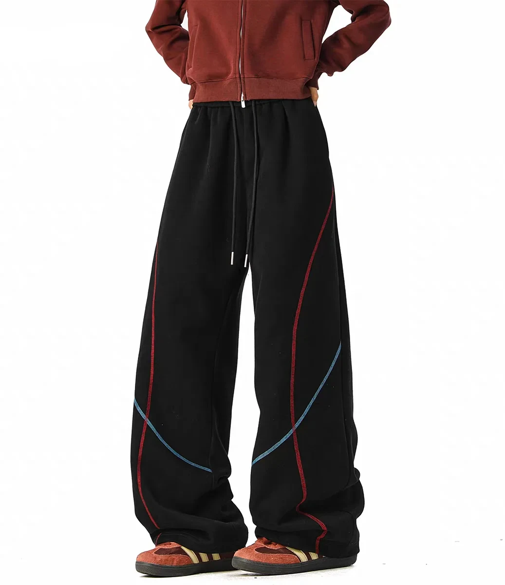 

Hot Sale Unisex Wide Leg Pants, High Waist Elastic Loose Straight Leg Trousers for Autumn, Casual Sports Lounge Wear