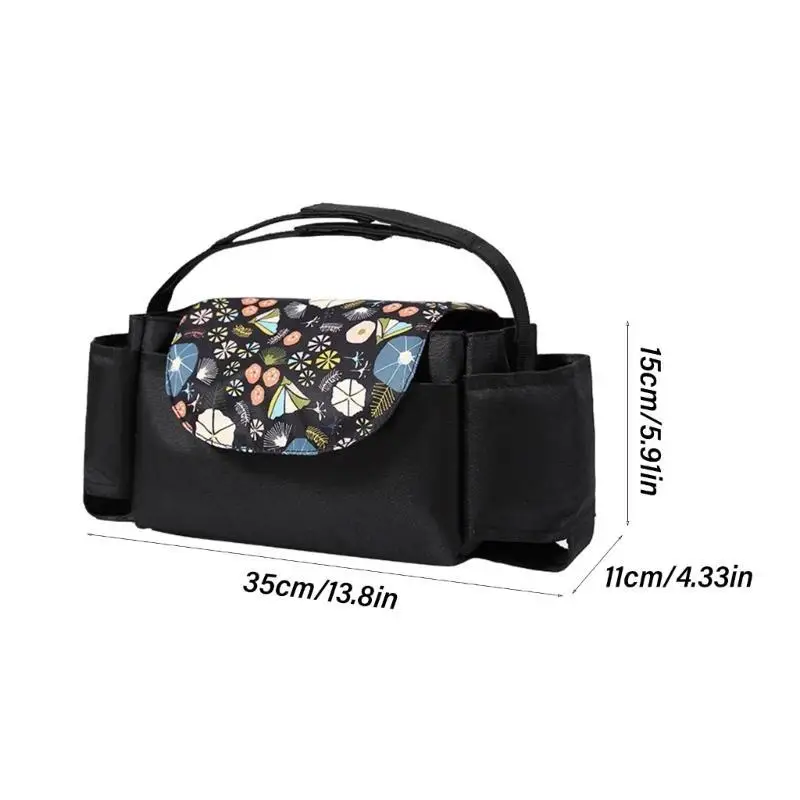 U13F Small Prams Storage Solution Convenient Organizes Bag Baby Bottle Storage Prams Organizes Bag Large Capacity