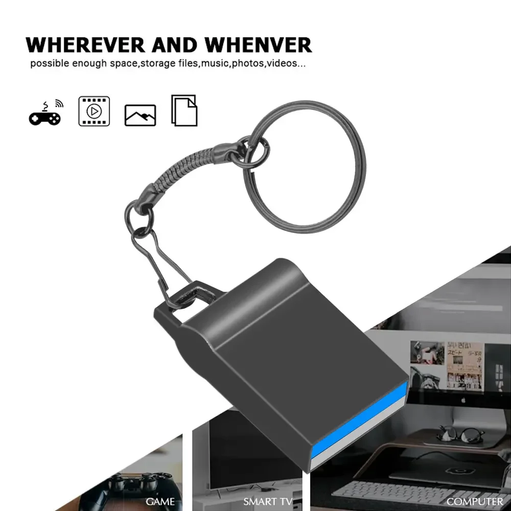 Unidad flash Super mini usb 3,0, pendrive portátil de alta velocidad, 32GB, 16GB, 64GB, 128GB, llavero de regalo