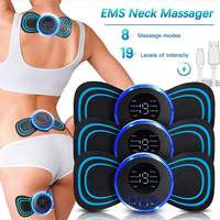 LCD Display EMS Neck Massager Electric Neck & Back Massage Pad, 8 Modes Pulse Muscle Stimulator Portable