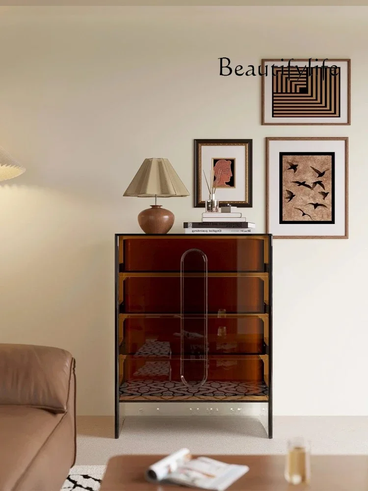 BJ Acrylic Chest Cabinet Living Room Bedroom Locker Simple Modern Drawer Porch Cabinet Bedside Cabinet