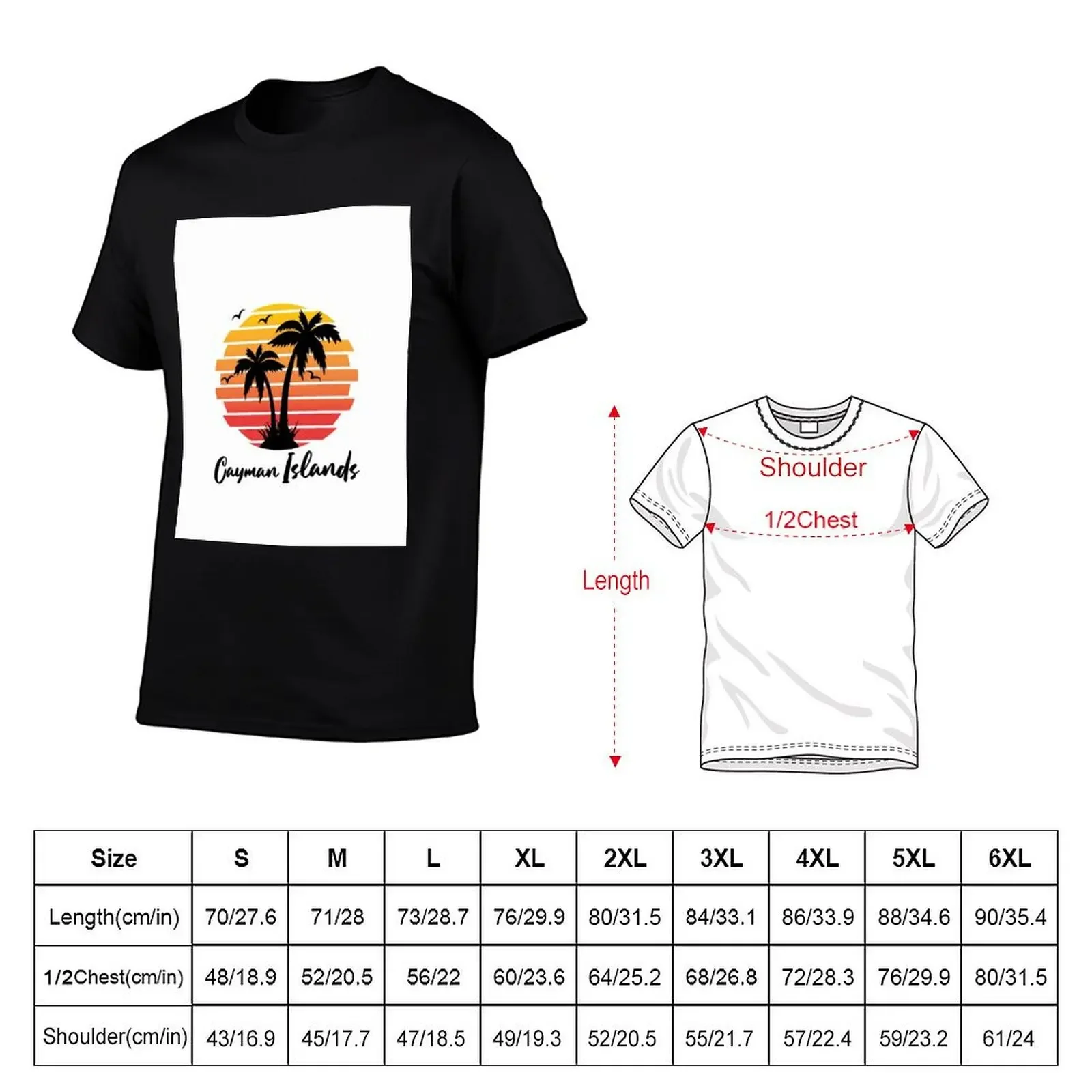 Cayman Islands Tropical Sunny Scene T-Shirt street wear summer tops cotton graphic tees fashion shirts mens designer clothes