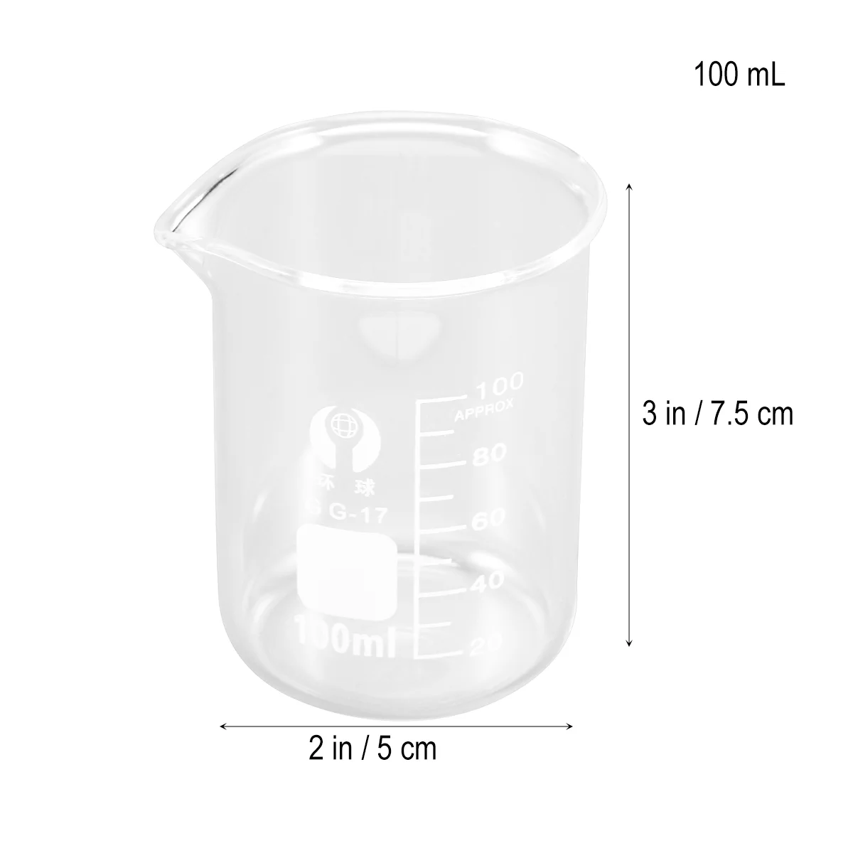 Imagem -02 - Copo Medidor de Vidro com Graduação Premium Cozinha Bebida Água Química Copos 100ml