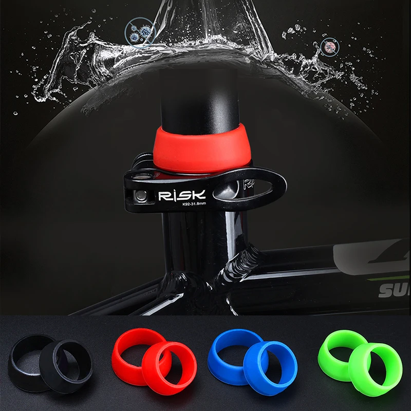 RISK Bicycle Seatpost Waterproof Cover Silicone Bicycle Seatpost Protection Cover Waterproof Rubber Ring Dust Cover Cycling Part