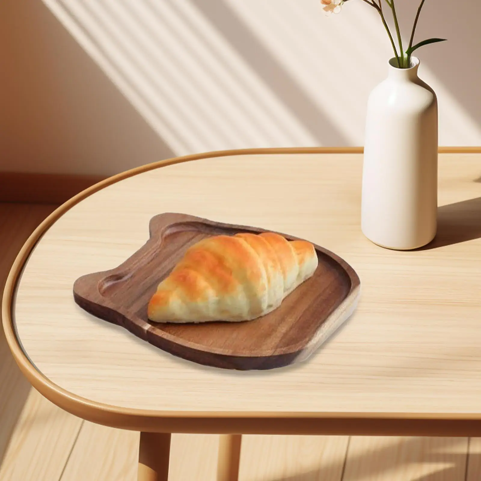 Tea Tray Wooden Serving Tool Breakfast Platter Decorative Tray for Kitchen Table Coffee Shop Use