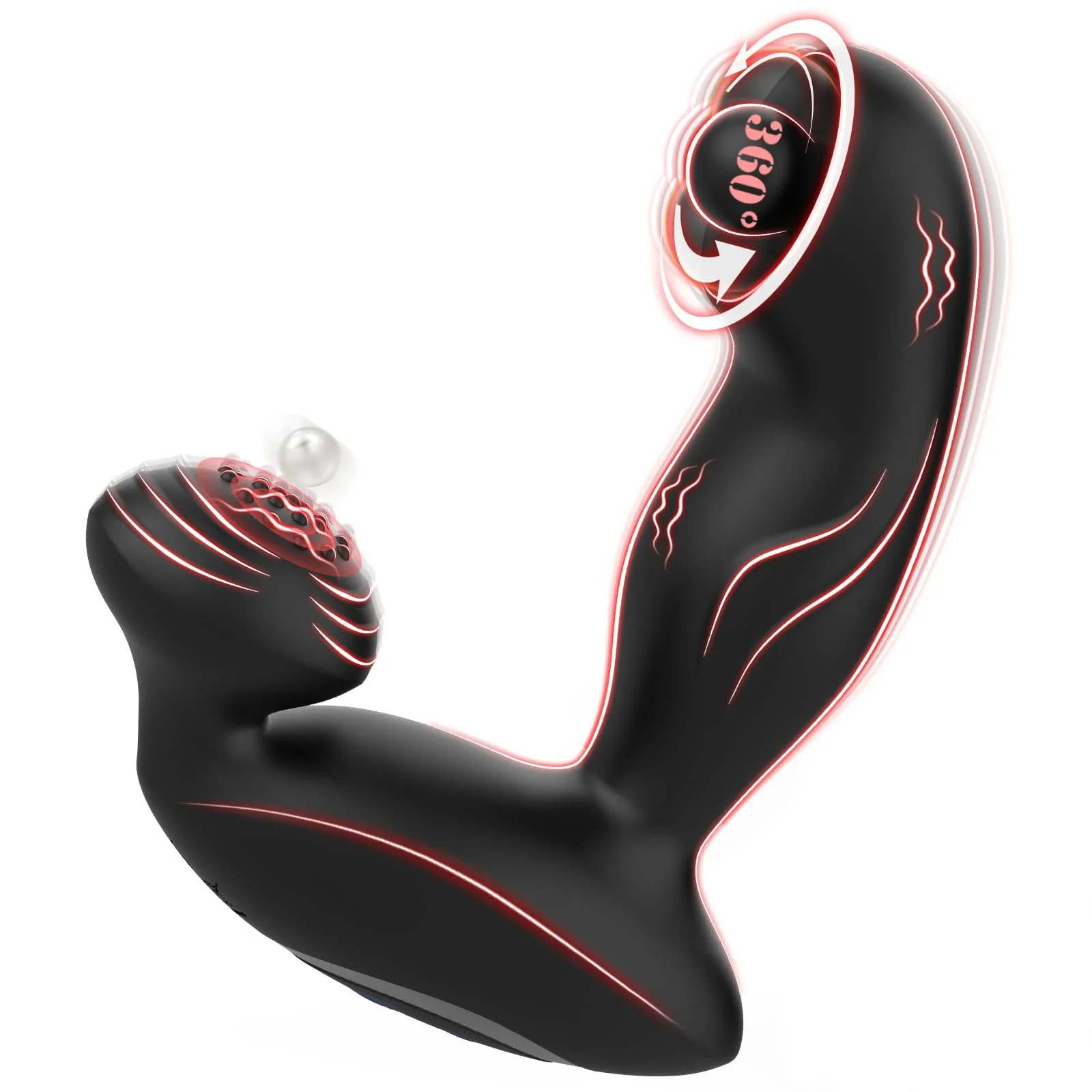Sex Toys for Men Prostate Massager Anal Plug Vibrator 360 Rotating Beads Butt Plug Perineum Stimulator Adult Supplies