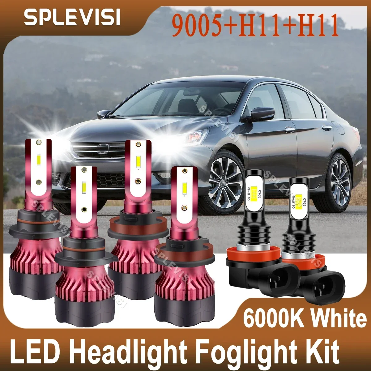 

LED Headlight Headlamp High Low Beam Foglight Xenon White For Honda Accord 2013 2014 2015 Crosstour 2012 2013 2014 2015