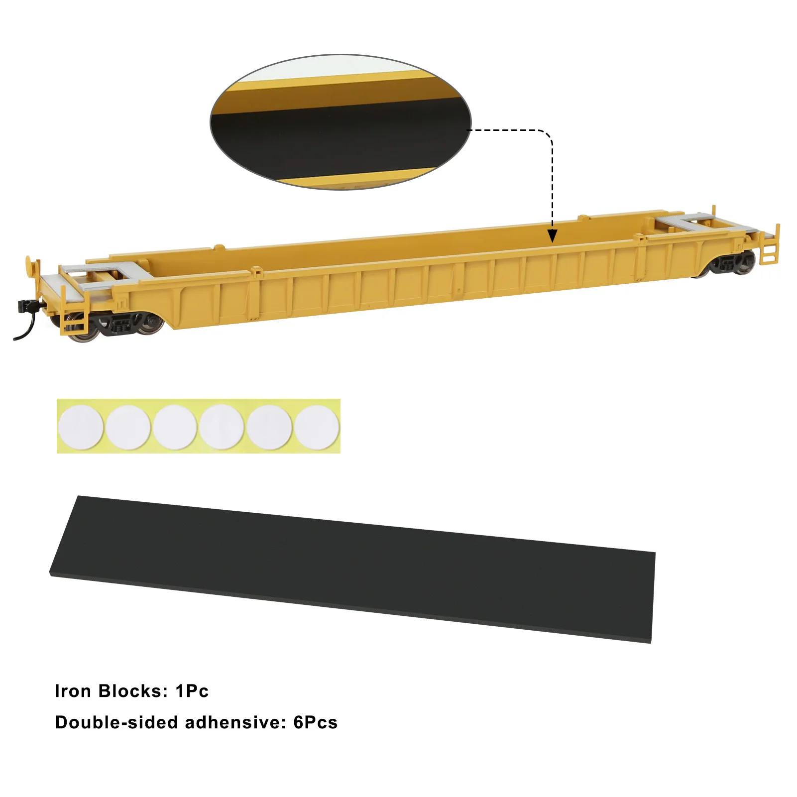 Evemodel 1pc HO Scale 53ft Well Car 53' Flat Car 1:87 Model Railway Rolling Stock Wagon Freight Car C8759